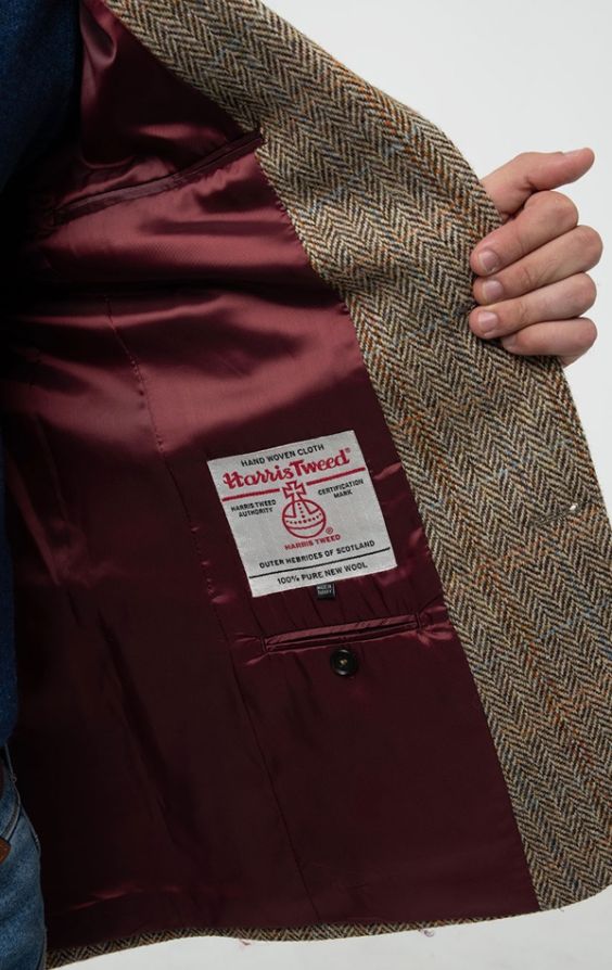 Harris Tweed Brown Windowpane Tweed Jacket