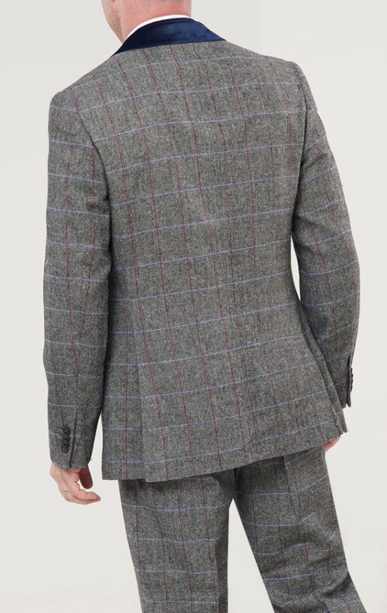 Grey checked tweed on sale suit