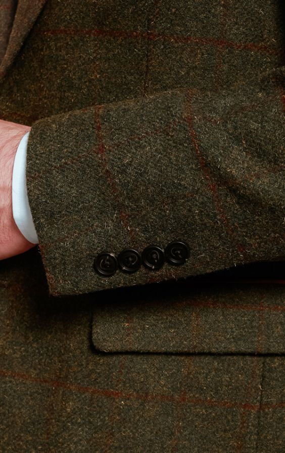 Green check deals tweed suit