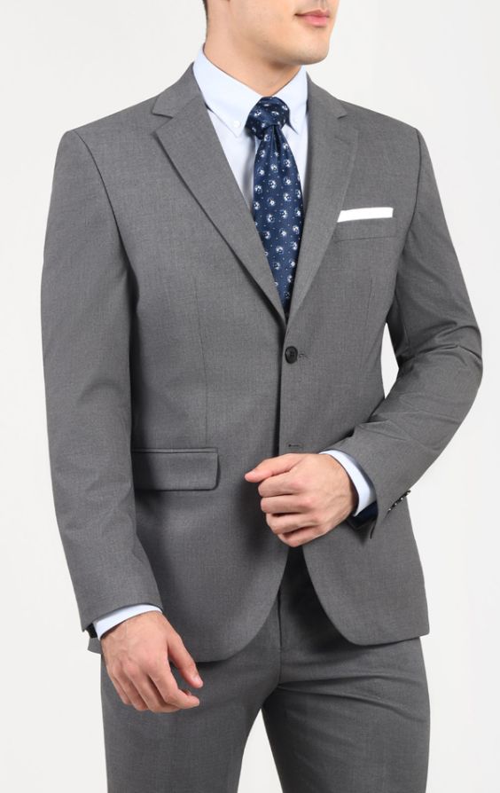 Gray on sale suit jacket