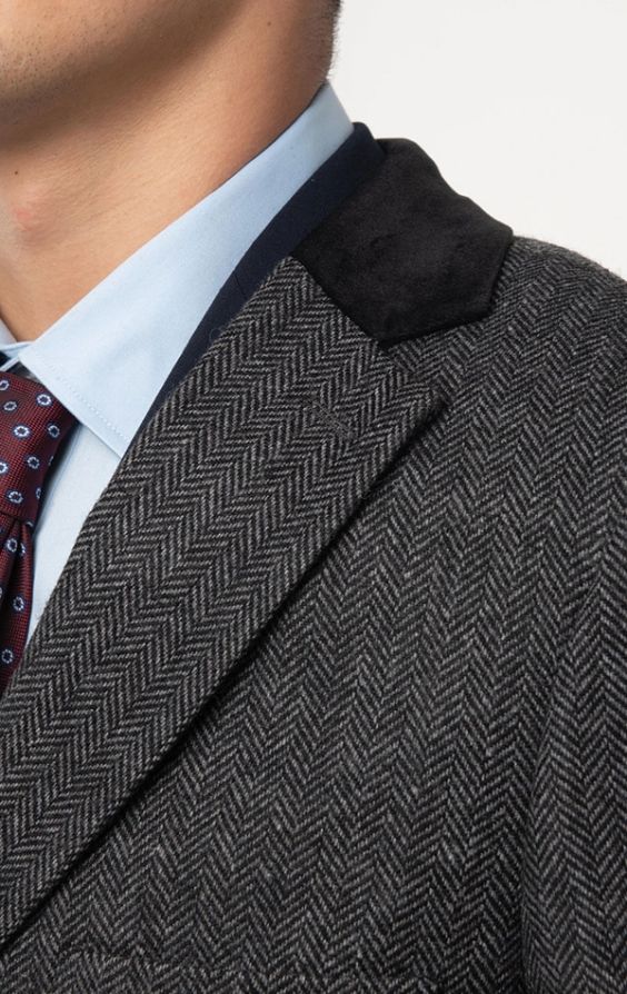 Grey herringbone clearance tweed sport coat