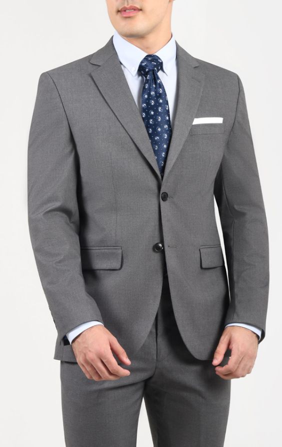 Gray slim sale fit suit