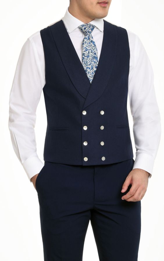 Mens double breasted vest with clearance lapels