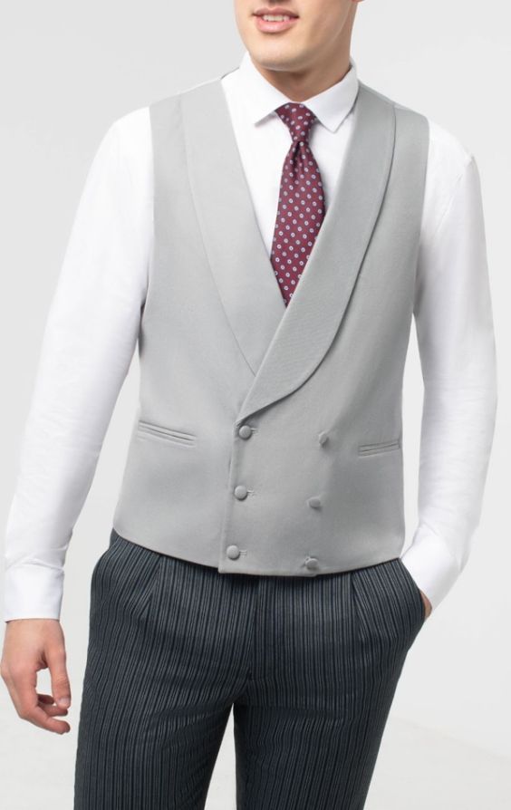 Grey double deals breasted waistcoat