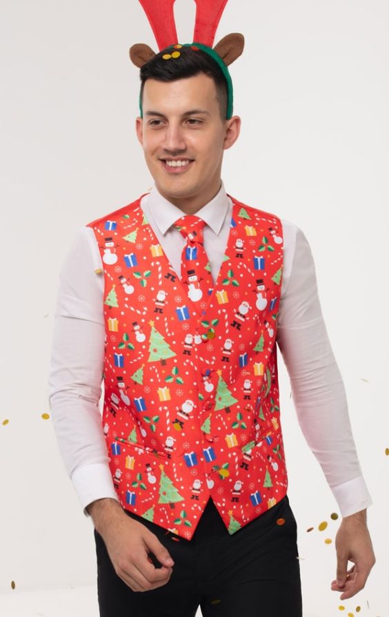 Red 2025 christmas vest