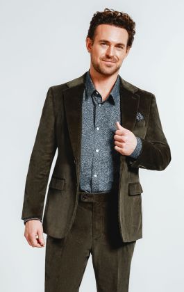 Green corduroy sale blazer mens