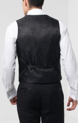 Dobell Black Horseshoe Tuxedo Vest