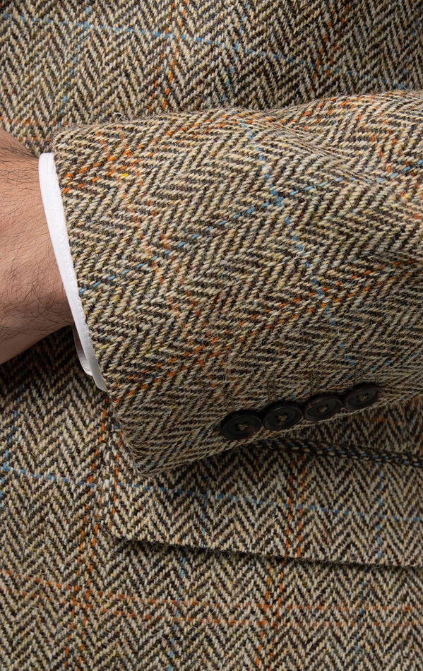 Harris Tweed Brown Windowpane Check Tweed Suit | Dobell